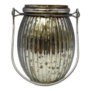 𝅺POTTERY Barn Mercury Glass Lantern Vase with Handle